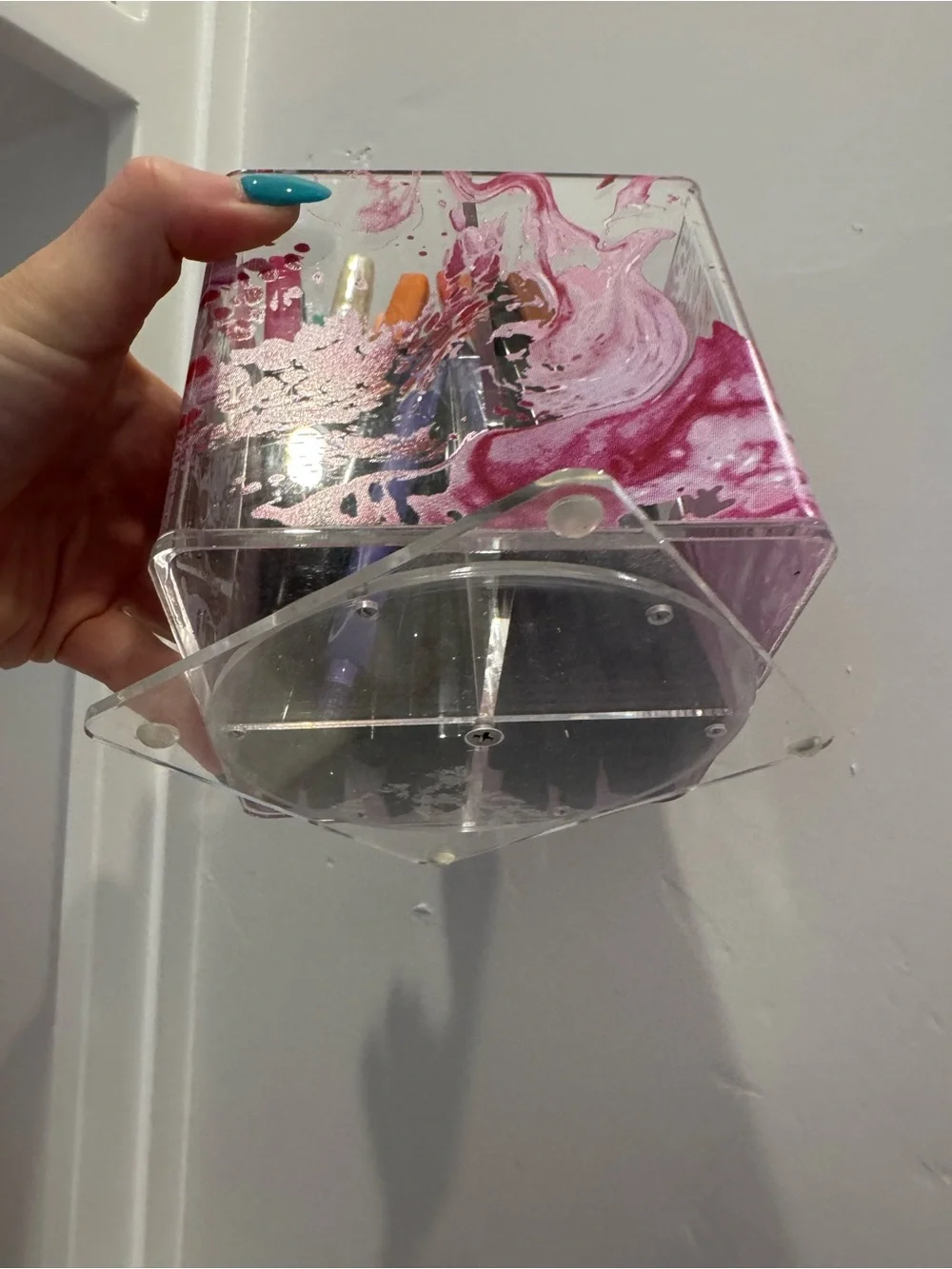 Pink Acrylic Pen Organizer